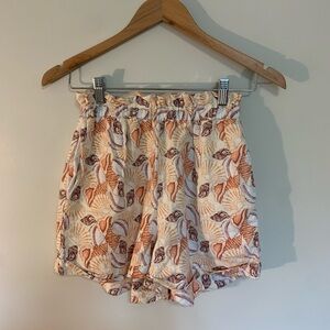Urban Outfitters High Waist Cream and Brown Shorts